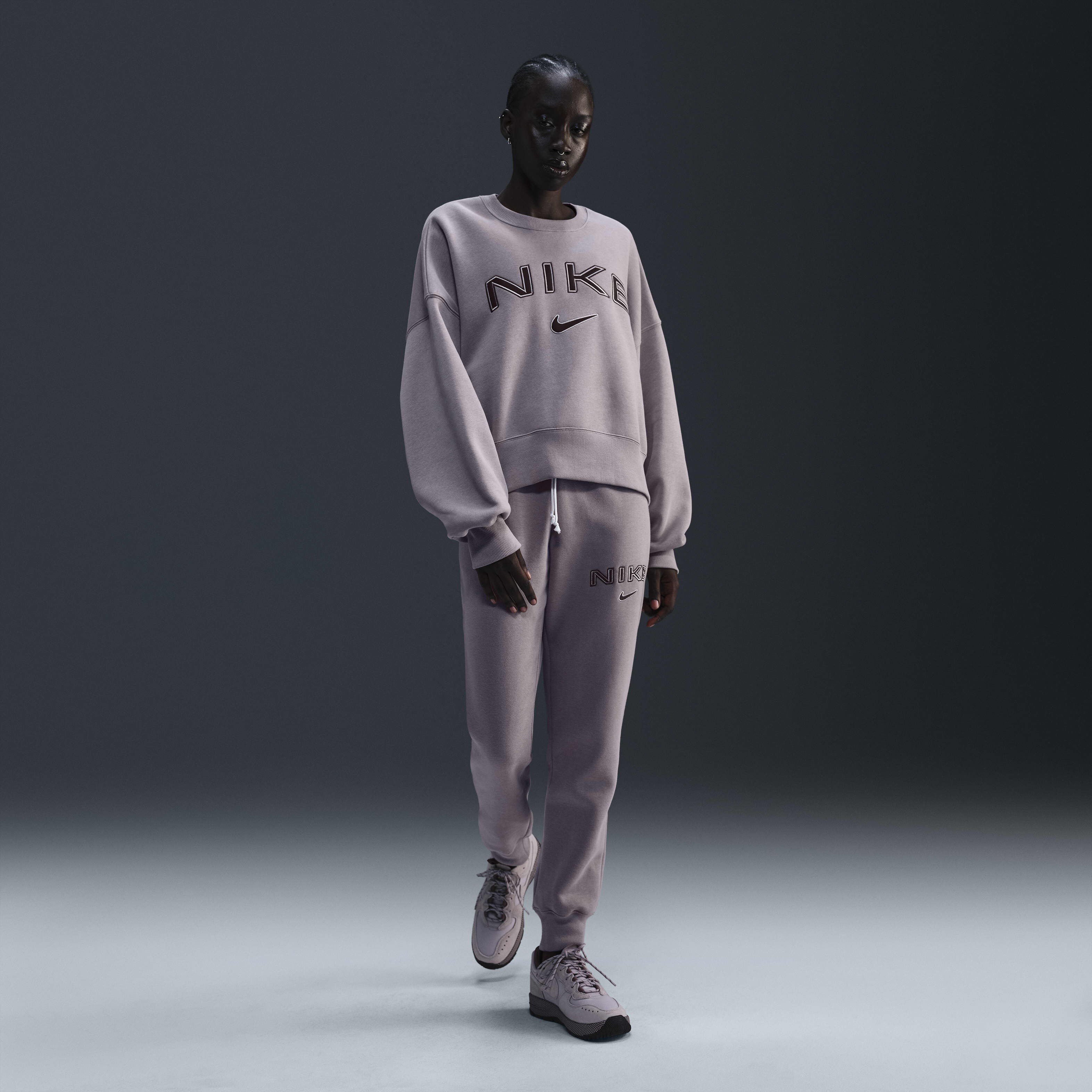 Nike swoosh tracksuit bottoms grey hotsell