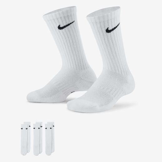 Kids' Socks-Nike, Nike Everyday, Kids' Cushioned Crew Socks (3 Pairs)