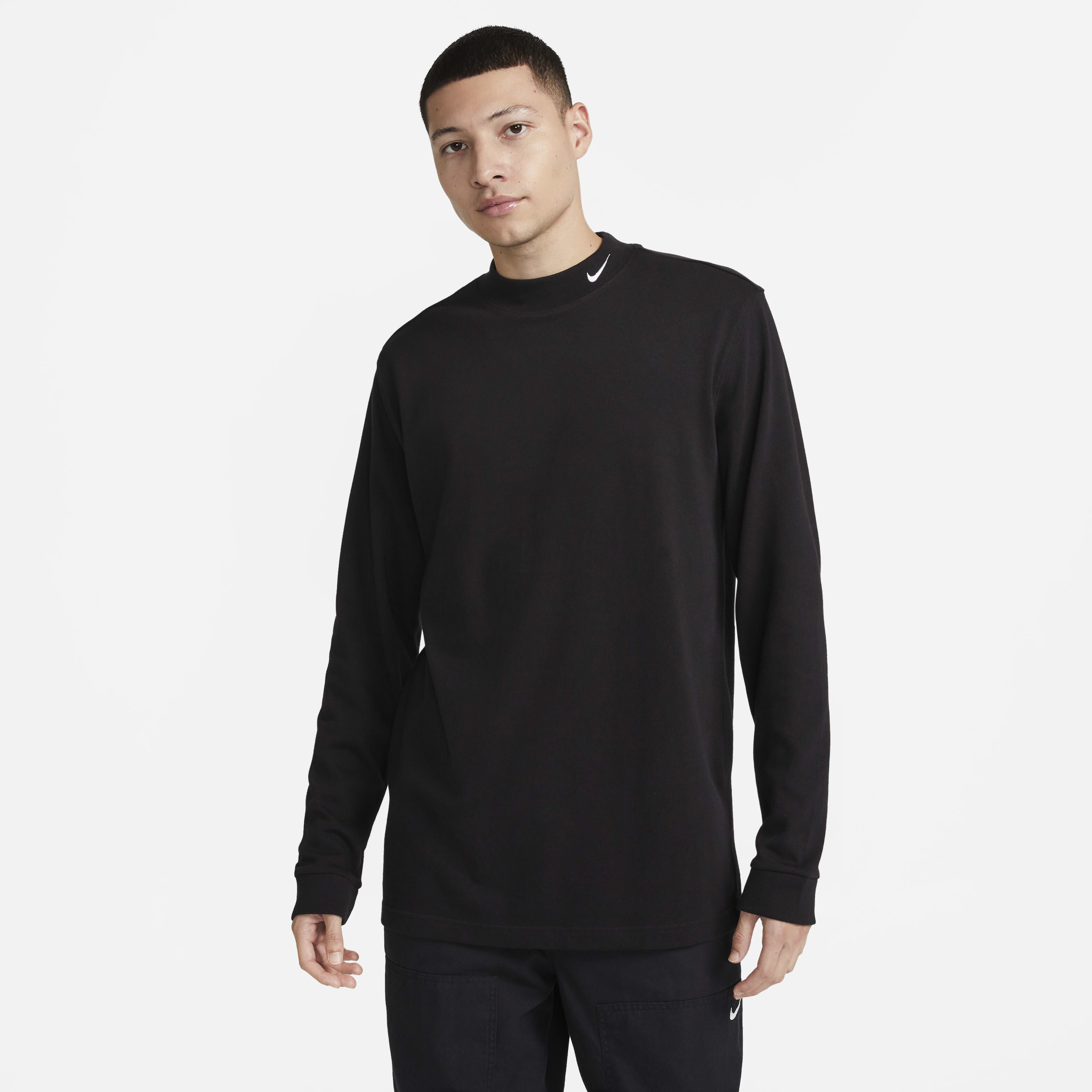 Nike mock turtleneck long sleeve cotton new arrivals