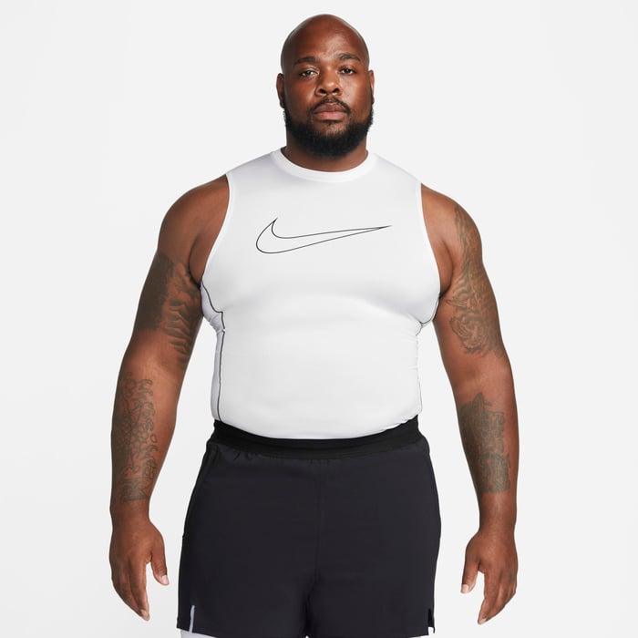 Buy Nike Pro Dri-FIT Men's Tight-Fit Sleeveless Top - White/Black/Black ...