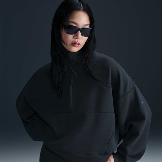 Training & Gym Hoodies & Sweatshirts-Nike, Nike 24.7 ImpossiblySoft, Women's Dri-FIT Oversized 1/2-Zip Top