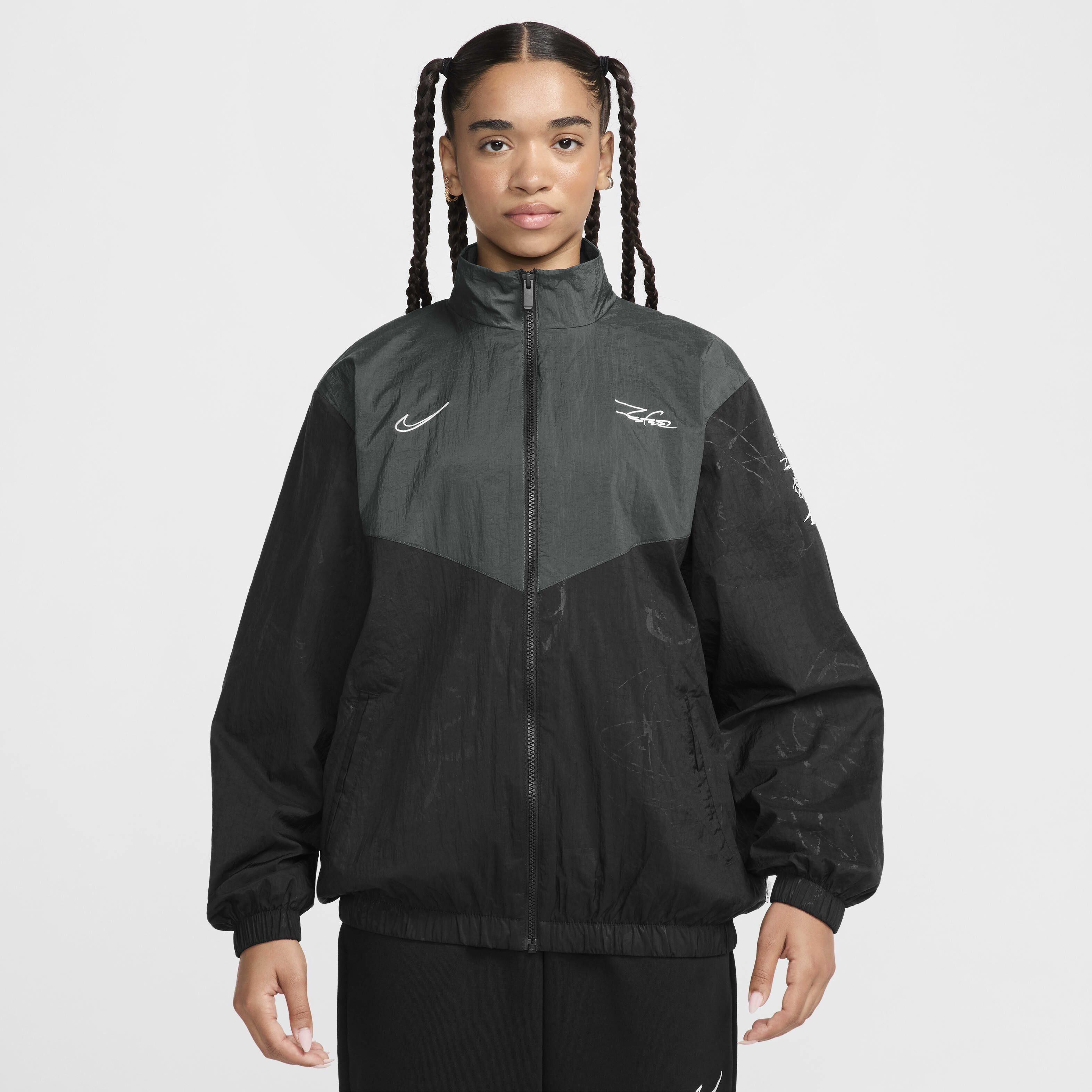 Blue nike windbreaker womens best sale