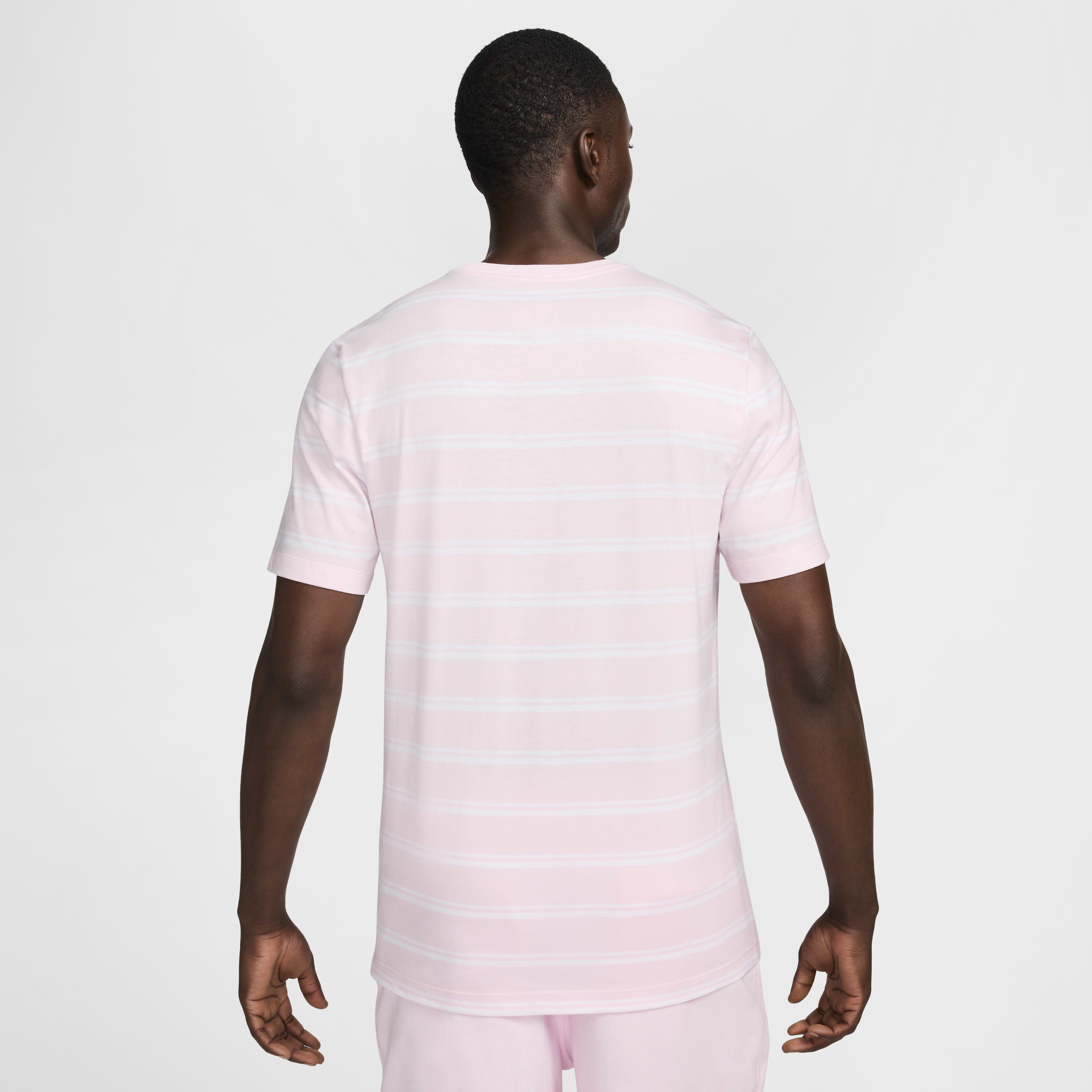 Nike pink stripe t shirt sale