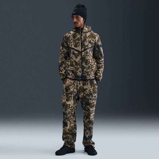 New In Men's Trousers-Nike, Nike Tech, Men's Open-Hem Fleece Camo Trousers