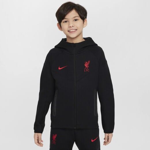 Jackets & Gilets-Nike, Liverpool F.C. Tech Fleece, Older Kids' (Boys') Nike Football Full-Zip Hoodie