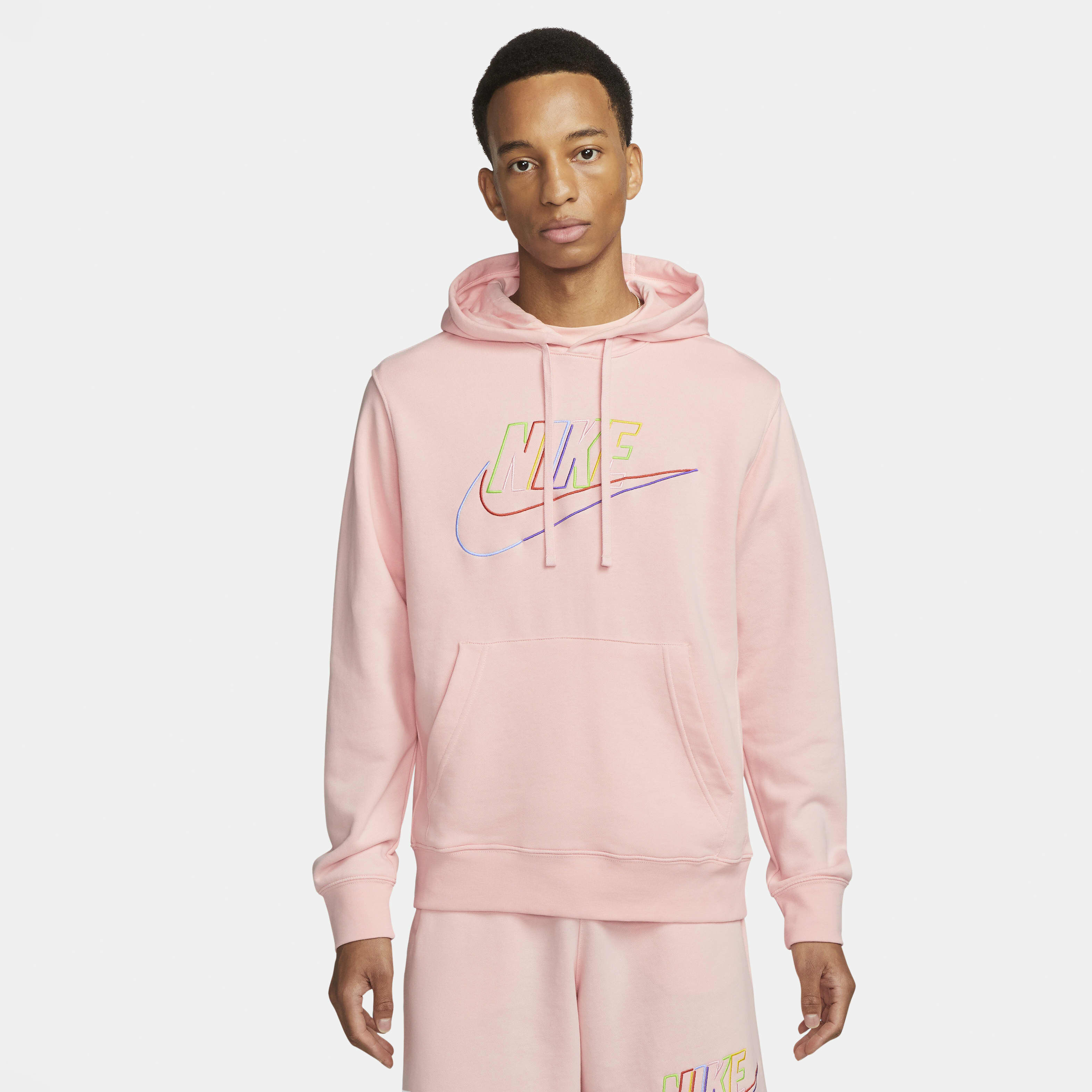 Buy Nike Club Fleece Men s French Terry Pullover Hoodie Pink Bloom Nike UAE Official