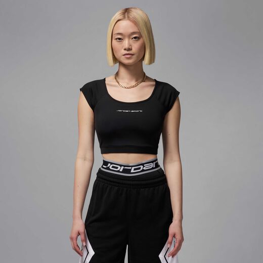 Womens-JRDN, Jordan Sport, Women's Short-Sleeve Knit Crop Top