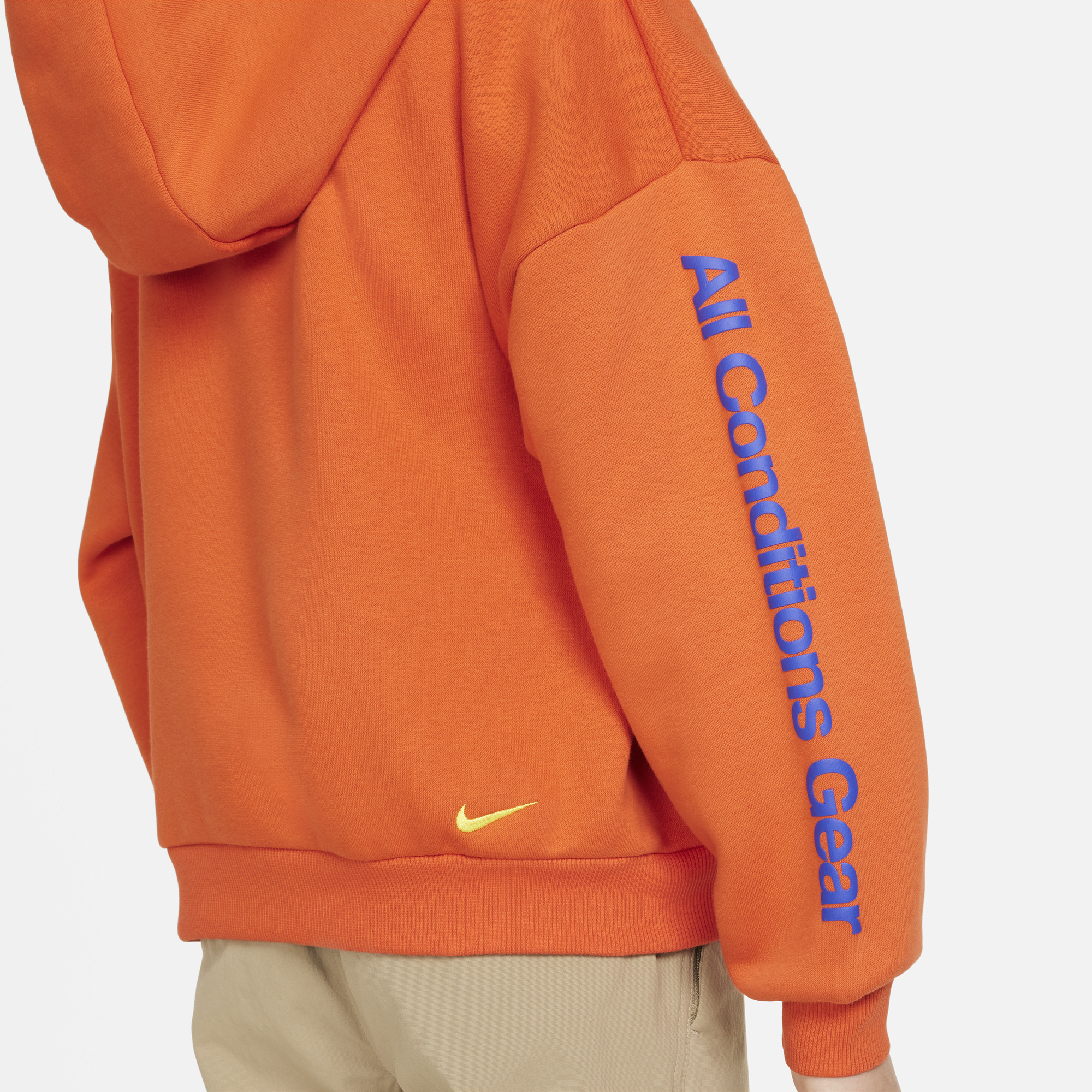Orange new arrivals nike fleece