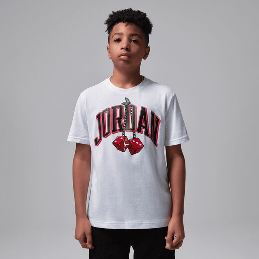 Kids' T-Shirts-JRDN, Air Jordan 13, Big Kids' Cherry Dice T-Shirt