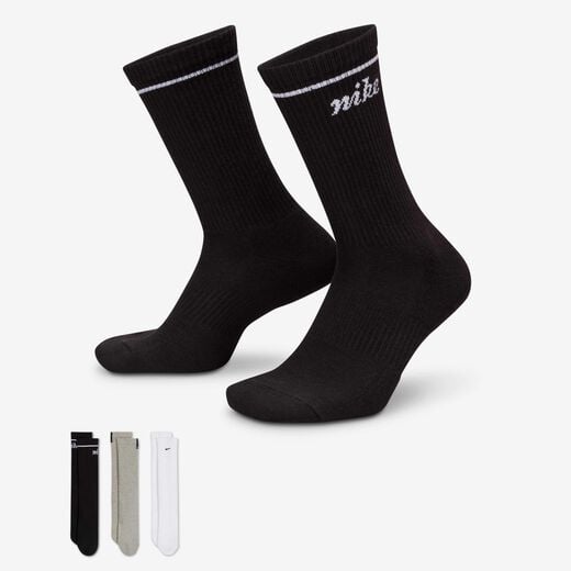 Women's Socks Sale-Nike, Nike Everyday Plus, Cushioned Crew Socks (3 Pairs)