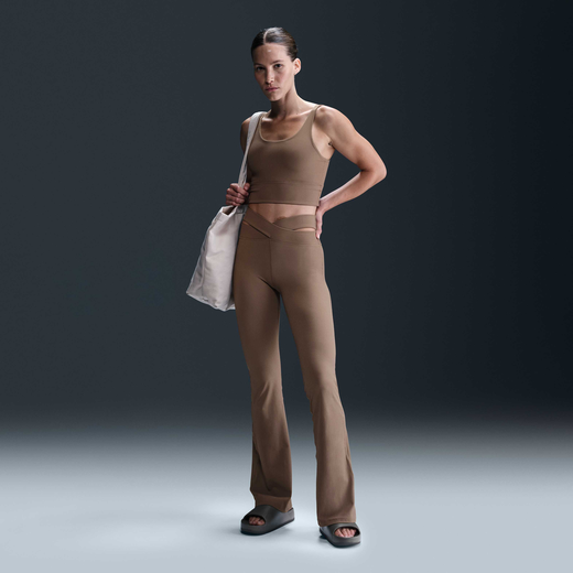 Women's Pants & Tights-Nike, Nike Zenvy Rib, Women's Gentle-Support High-Waisted Flared Leggings