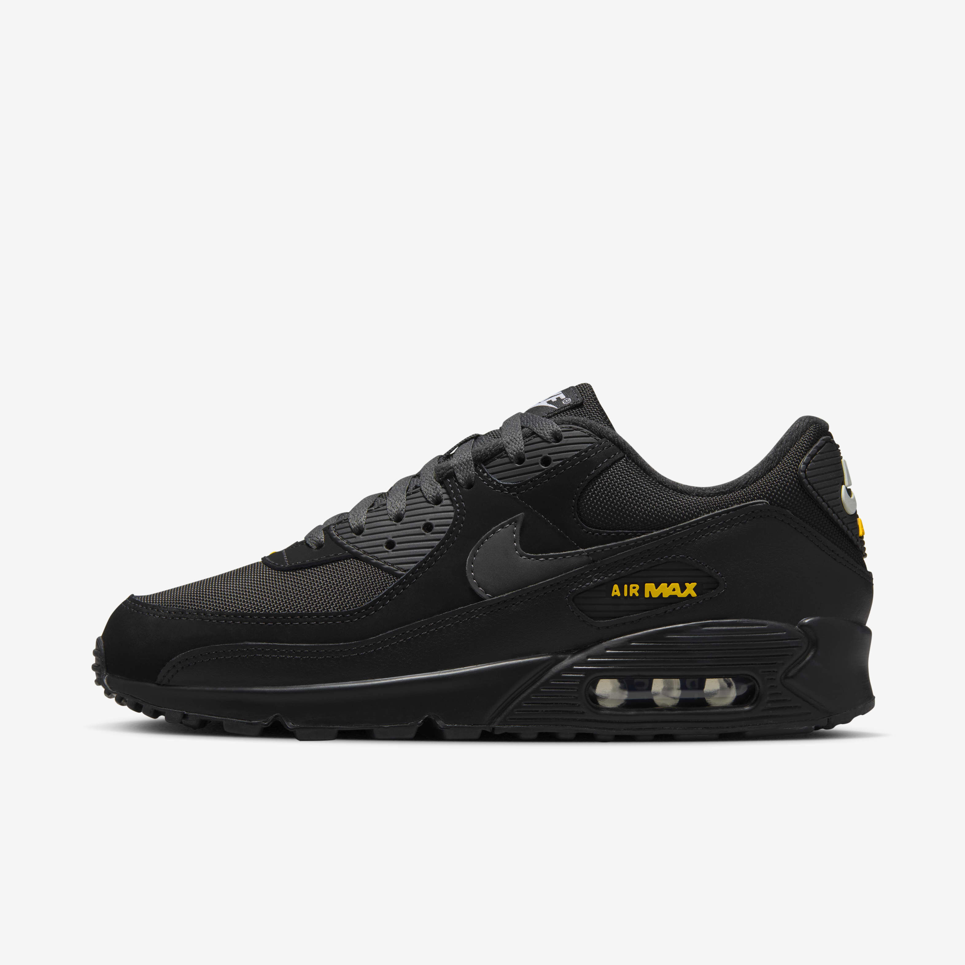 Buy Nike Air Max 90 Men s Shoes Black University Gold White Anthracite Nike UAE Official