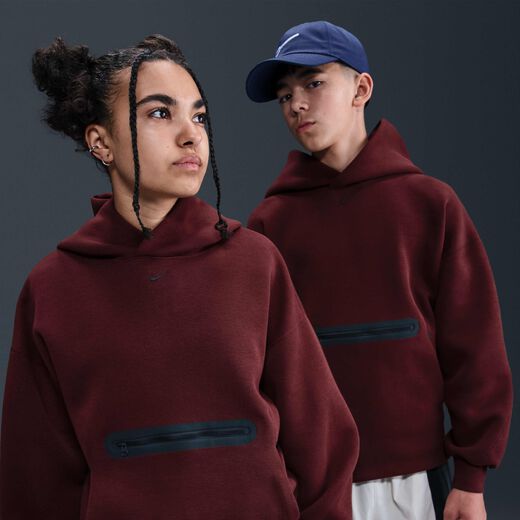 هوديات وسويتشيرتات-نايكي, نايكي سبورتسوير تك فليس, هودي بلوفر واسع للأطفال الكبار (للأولاد)