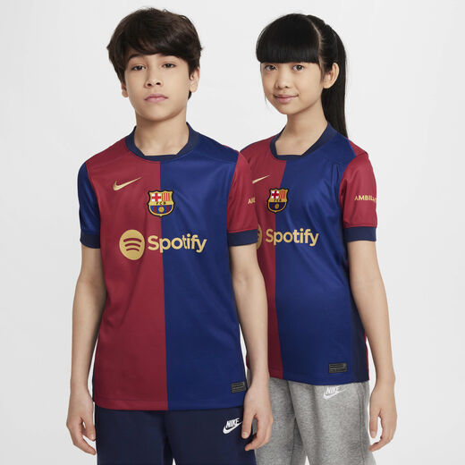 Kids' Clothing Sale-Nike, F.C. Barcelona 2024/25 Stadium Home, Older Kids' Nike Dri-FIT Football Replica Shirt