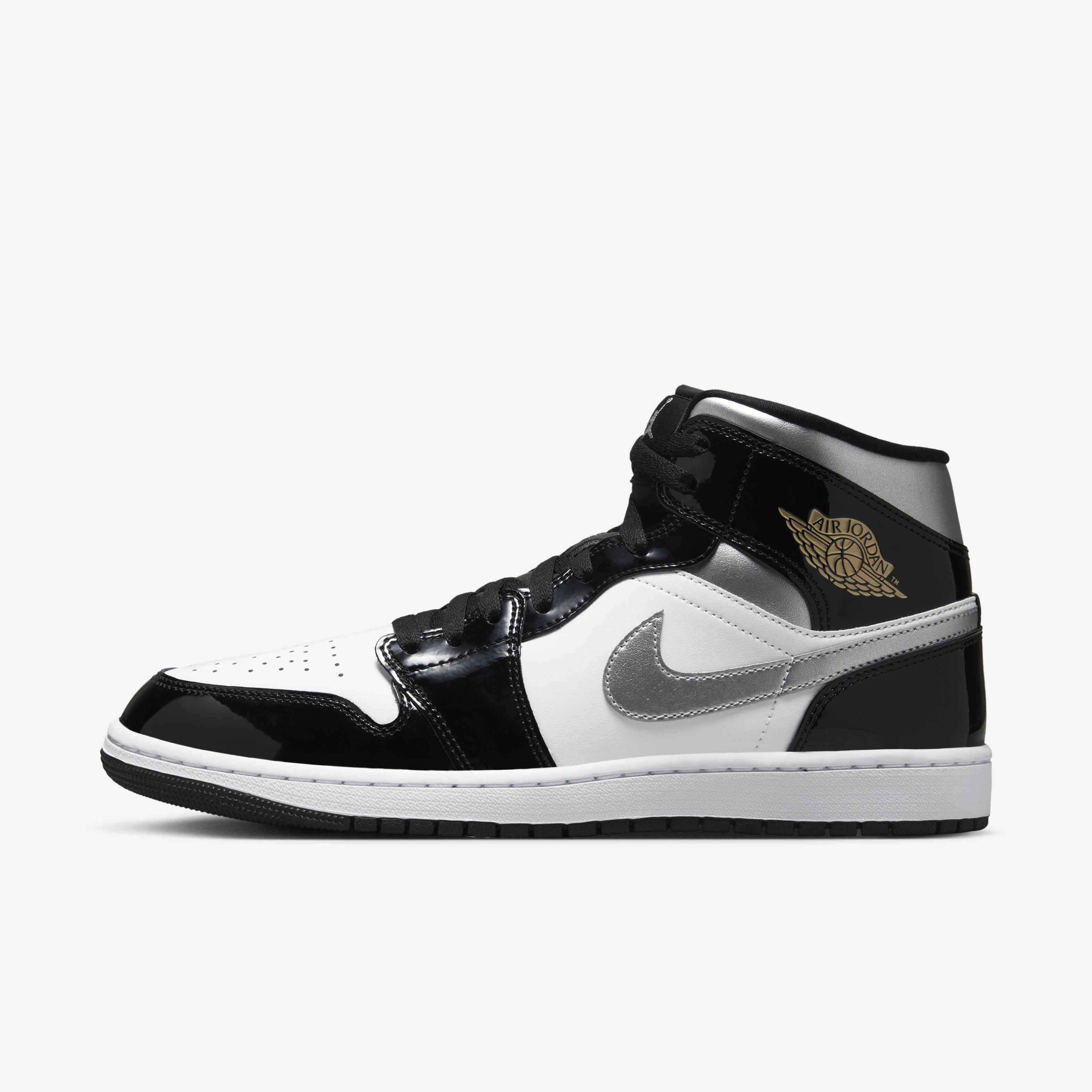 Buy Air Jordan Mid SE Men's Shoes Black/White/Metallic Gold