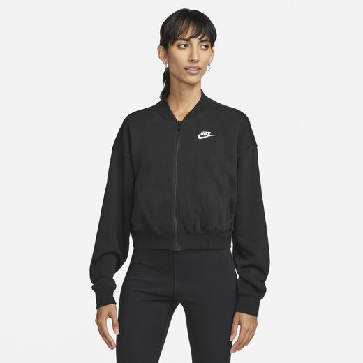 Bomber Jackets-Nike, Nike Sportswear Club Fleece, Women's Oversized Cropped Full-Zip Jacket
