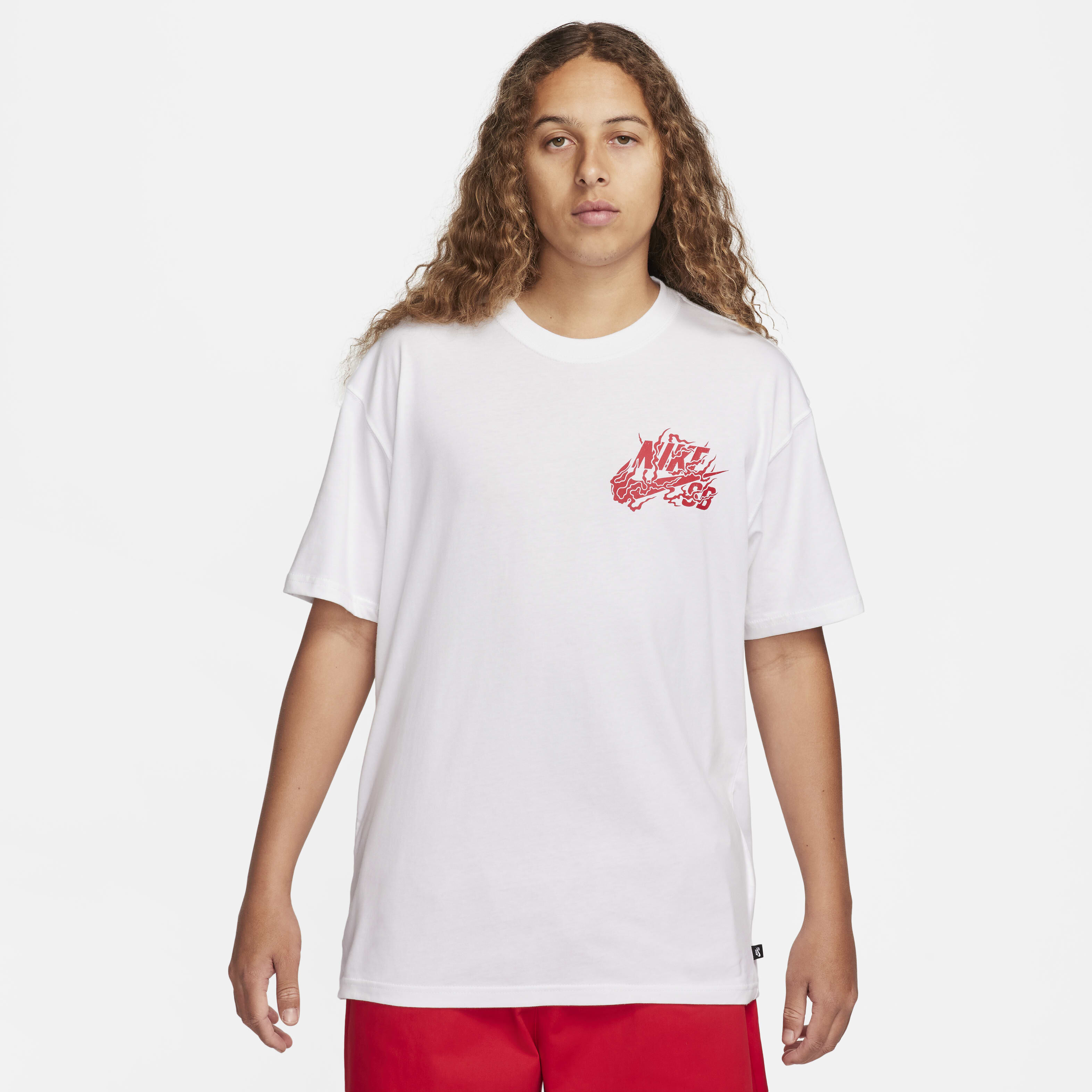 Buy Nike SB Skate T Shirt White University Red Nike UAE Official