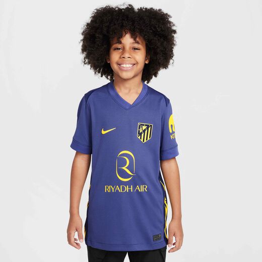 جرسي وملابس الاندية للأطفال-نايكي, أتلتيكو مدريد 26/2025 ستيديوم الاحتياطي, تيشيرت كرة القدم نايكي دراي-فت طبق الأصل للأطفال الكبار