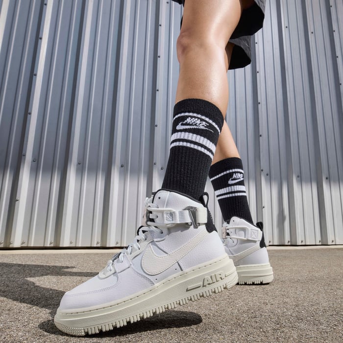 Utility White Nike Air Force With Strap Air Force Leather Low