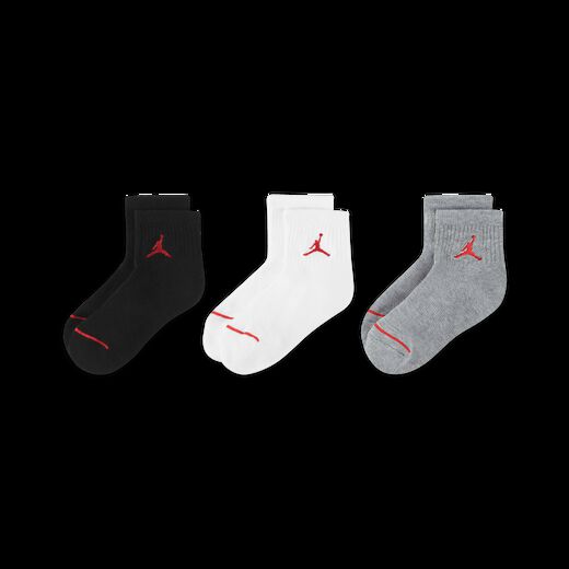 Socks-JRDN, Jordan Jumpman Quarter-Length Socks (3 Pairs), Little Kids Socks