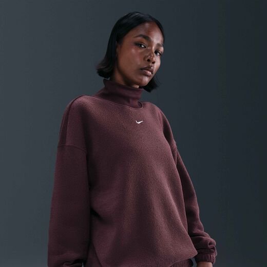 Women's Hoodies & Sweatshirts-Nike, Nike Sportswear Phoenix Plush, Women's Cosy Fleece Oversized Mock-Neck Top Women's Hoodies & Sweatshirts-Nike, Nike Sportswear Phoenix Plush, Women's Cosy Fleece Oversized Mock-Neck Top