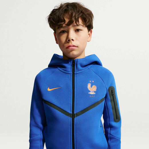 France-Nike, FFF Tech Fleece, Older Kids' (Boys') Nike Football Full-Zip Hoodie