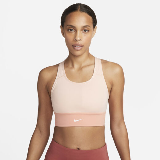 Sports Bras-Nike, Nike Swoosh, Women's Medium-Support 1-Piece Padded Longline Sports Bra Sports Bras-Nike, Nike Swoosh, Women's Medium-Support 1-Piece Padded Longline Sports Bra