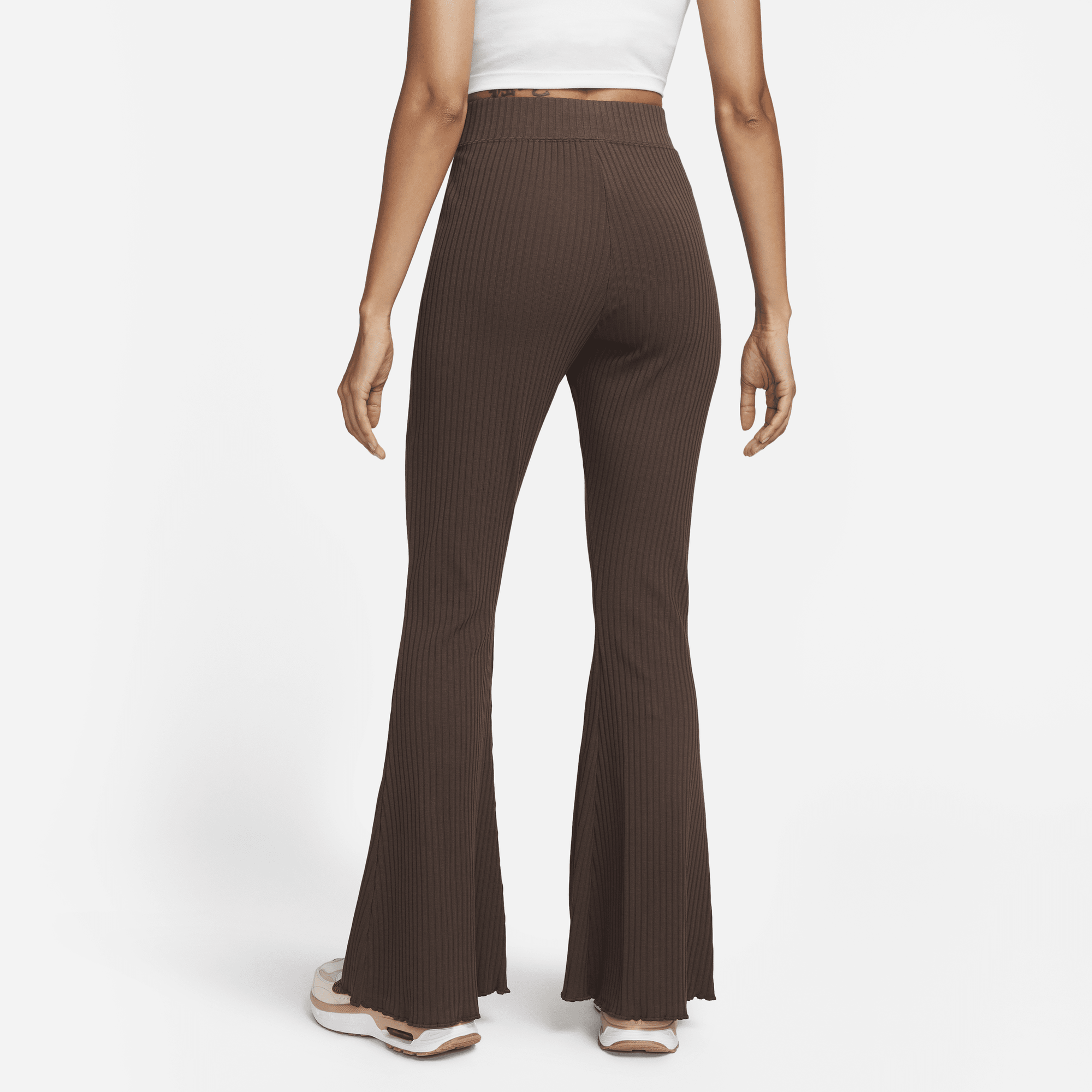 Ribbed hot sale flared trousers
