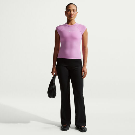 New In Women's Short Sleeves Shirts-Nike, Nike Sportswear Chill Knit, Women's Tight Short-Sleeve Ribbed Top