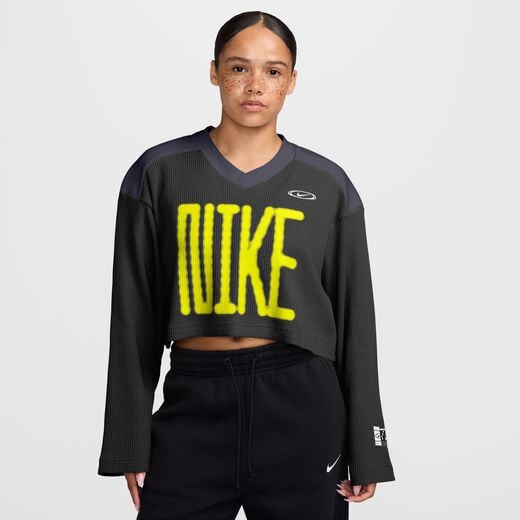 New Season 2026-Nike, Nike Sportswear, Women's Oversized Long-Sleeve Cropped Jersey