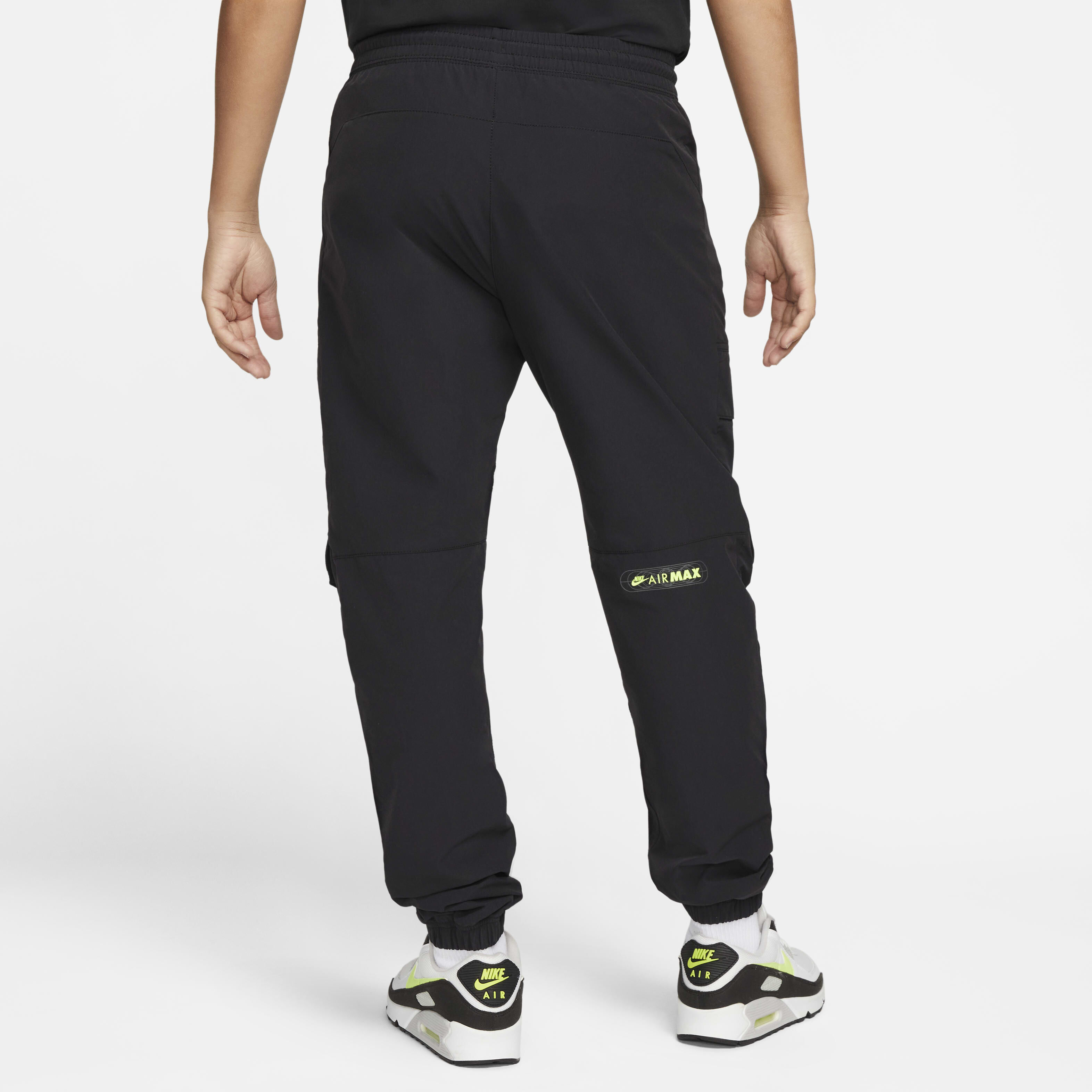 Buy Nike Sportswear Air Max Men s Woven Cargo Trousers Black Black Volt Nike UAE Official