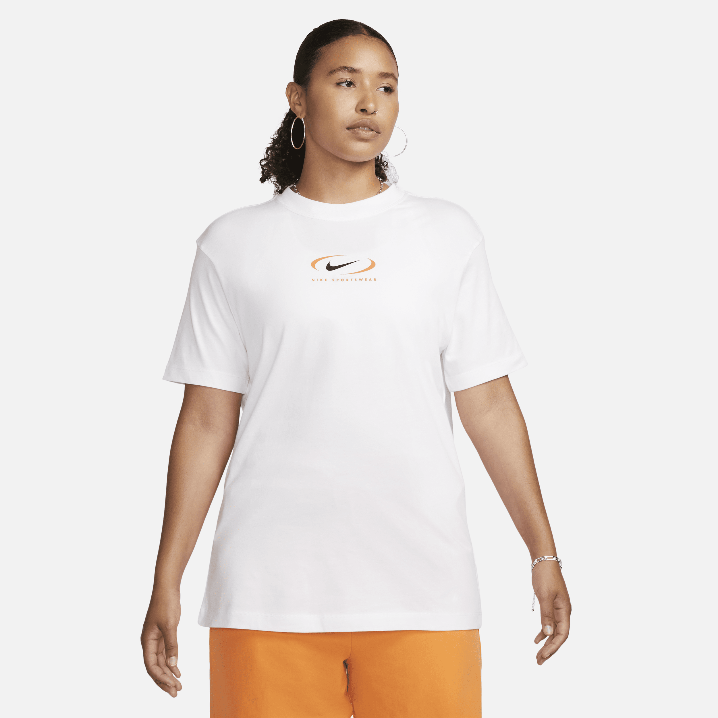 Orange nike t shirt top women's