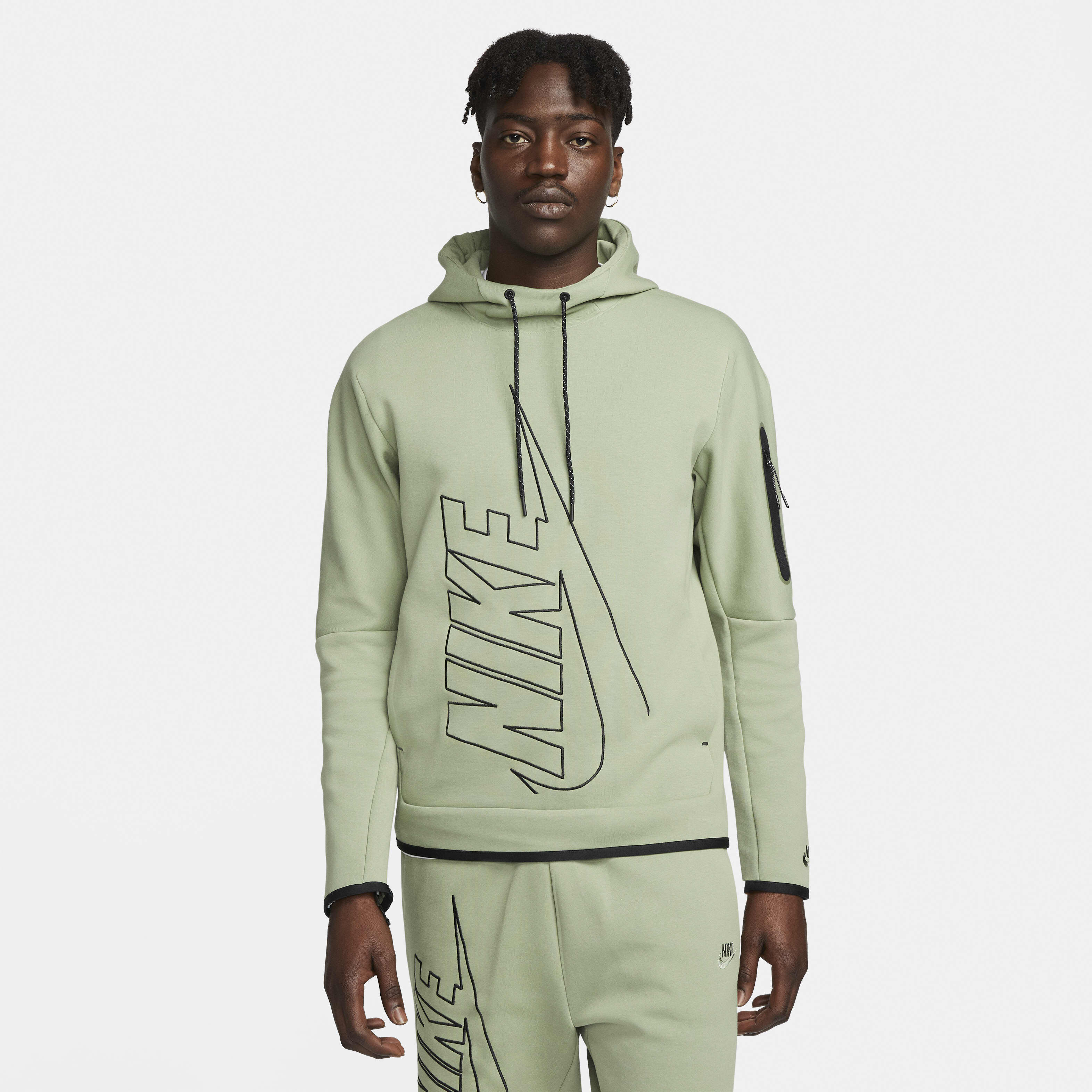 Buy Nike Tech Fleece Men s Pullover Graphic Hoodie Oil Green Oil Green Nike UAE Official