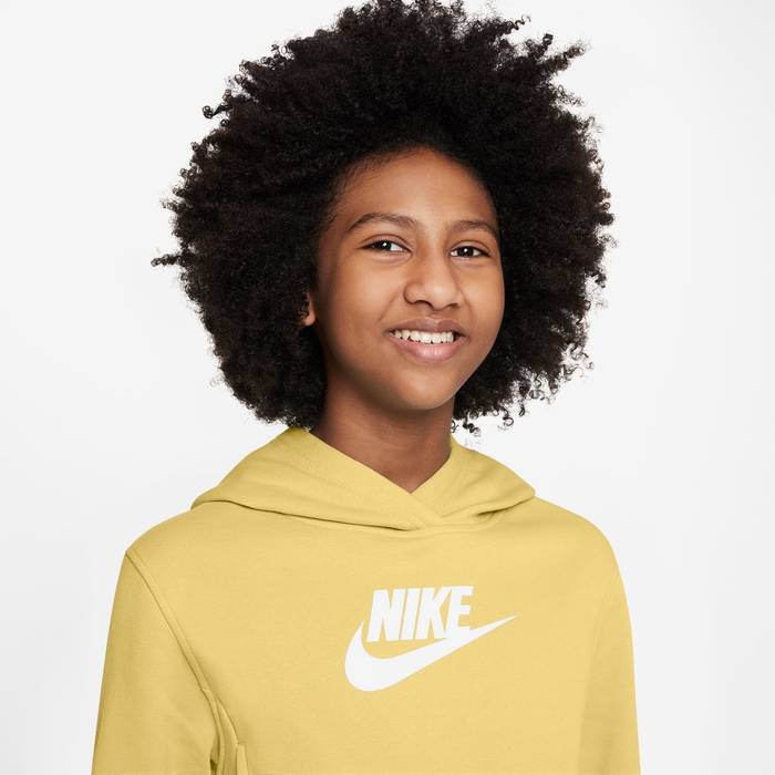 Nike yellow cropped hoodie shop
