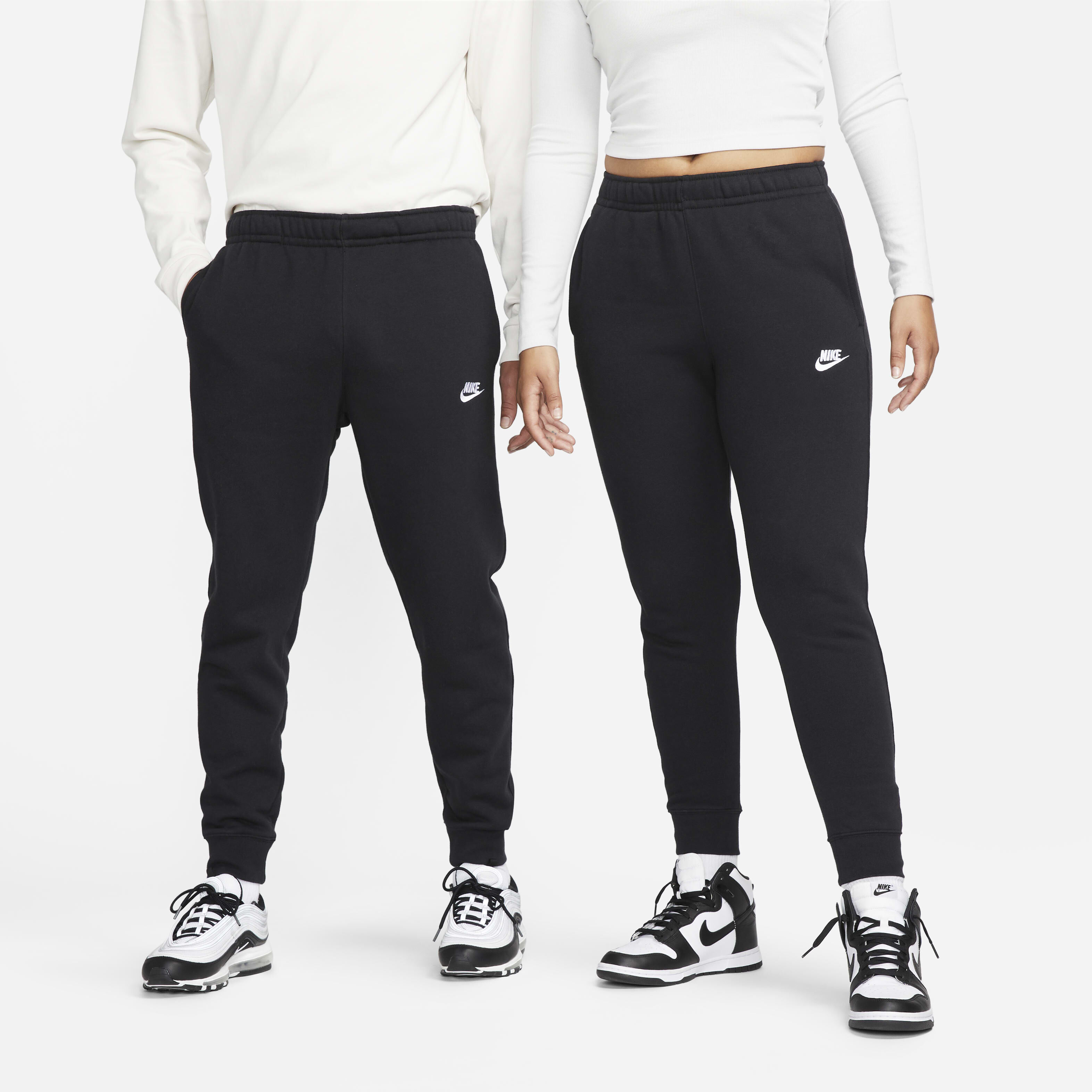 Nike black fleece joggers mens sales