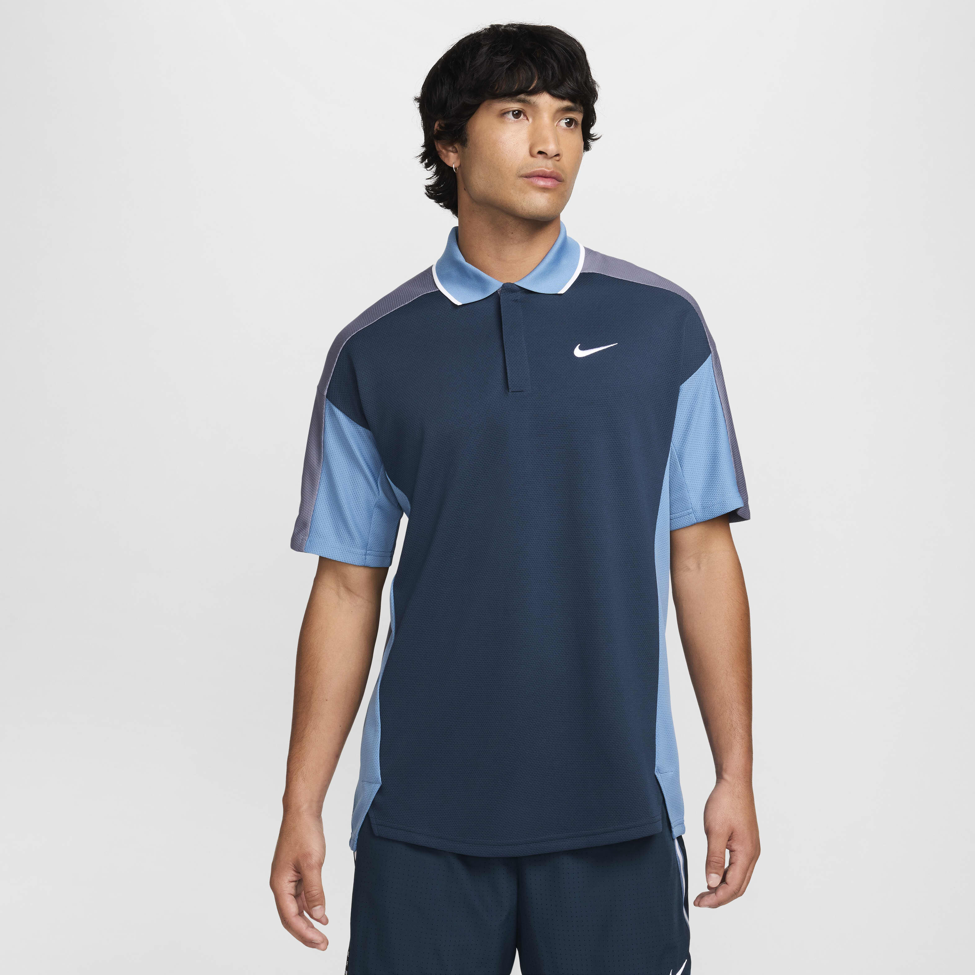 Navy blue nike polo shirt on sale