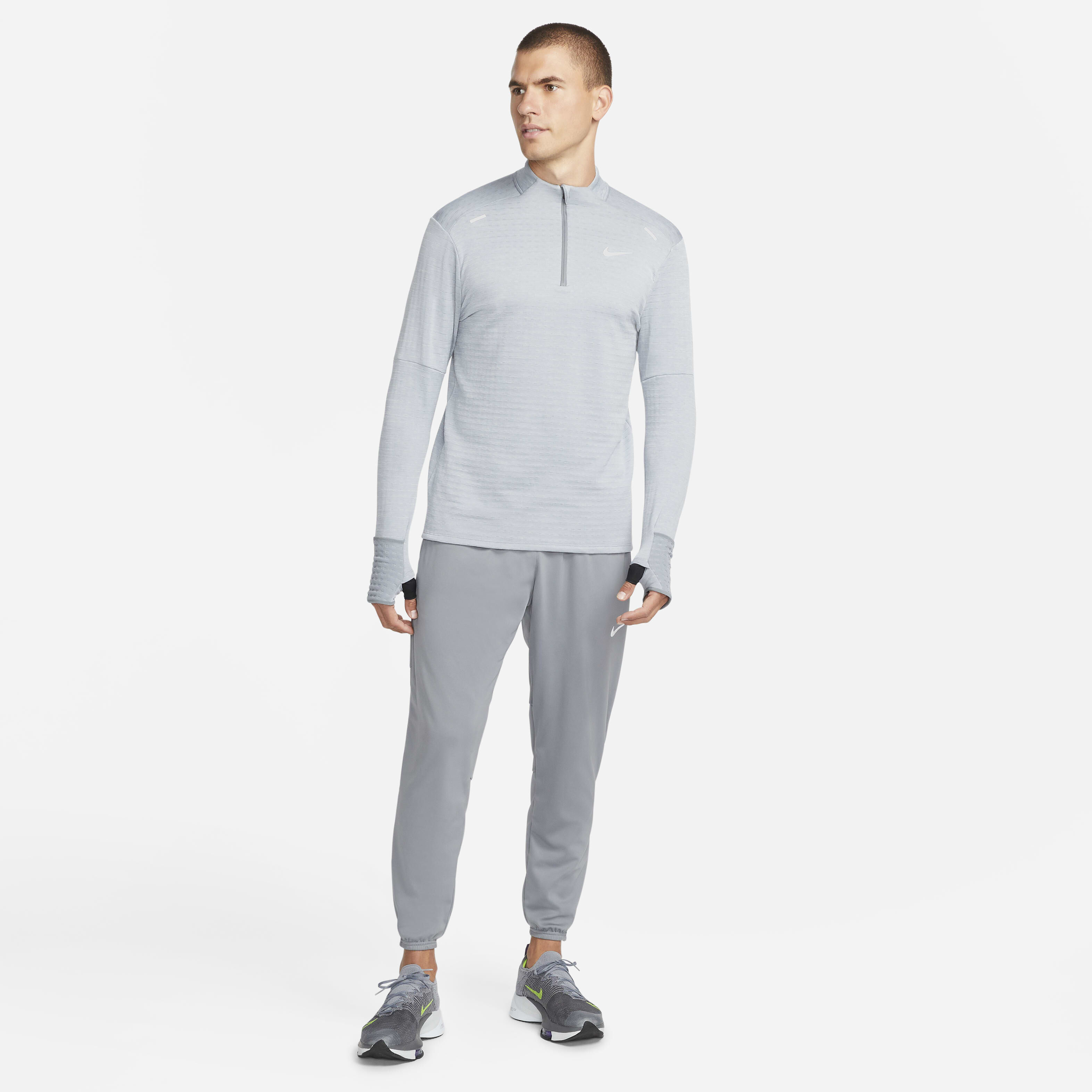 Buy Nike Therma FIT Repel Men #39 s 1/4 Zip Running Top Smoke Grey/Grey