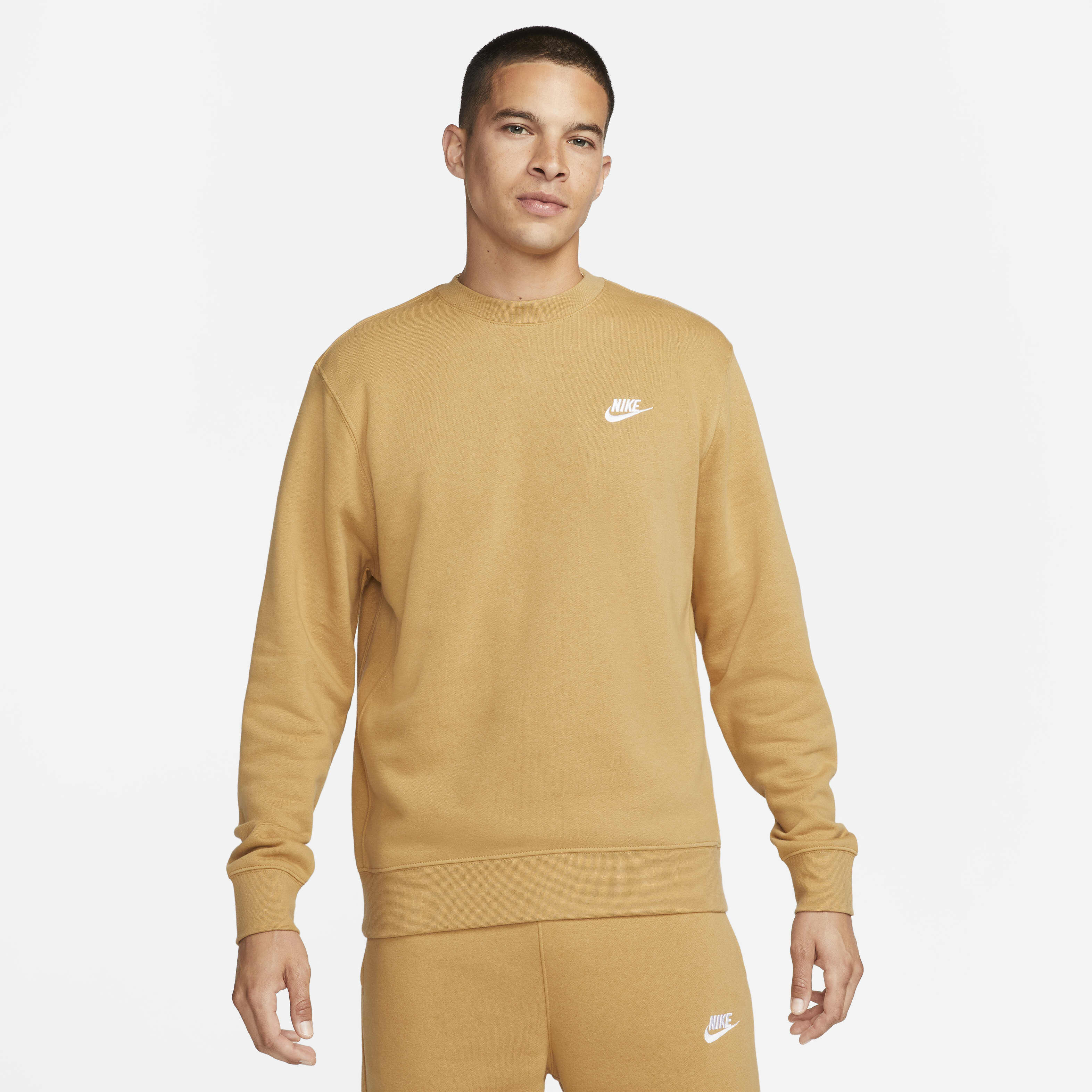 Buy Nike Sportswear Club Fleece Men s Crew Elemental Gold White Nike UAE Official