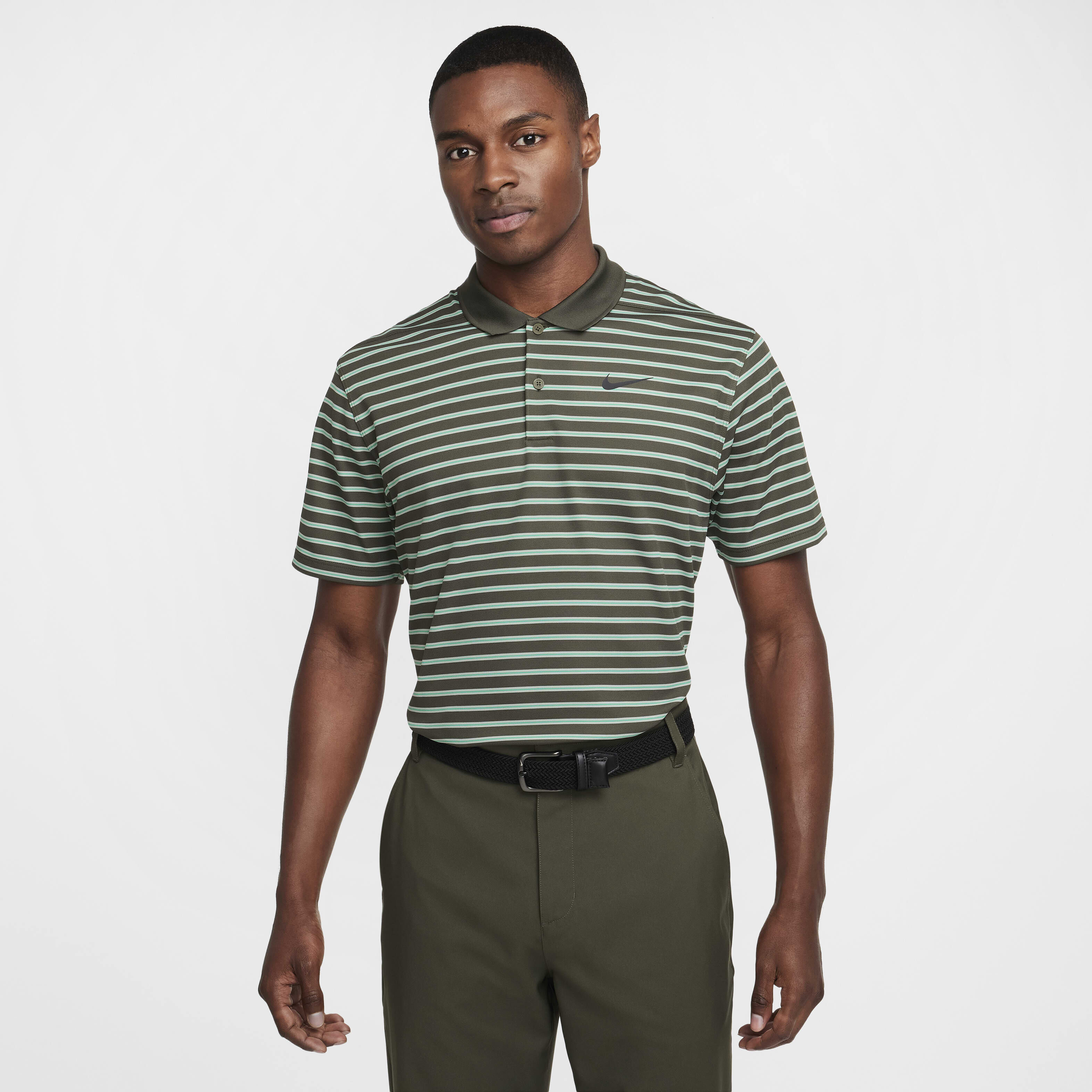 Striped golf polo top
