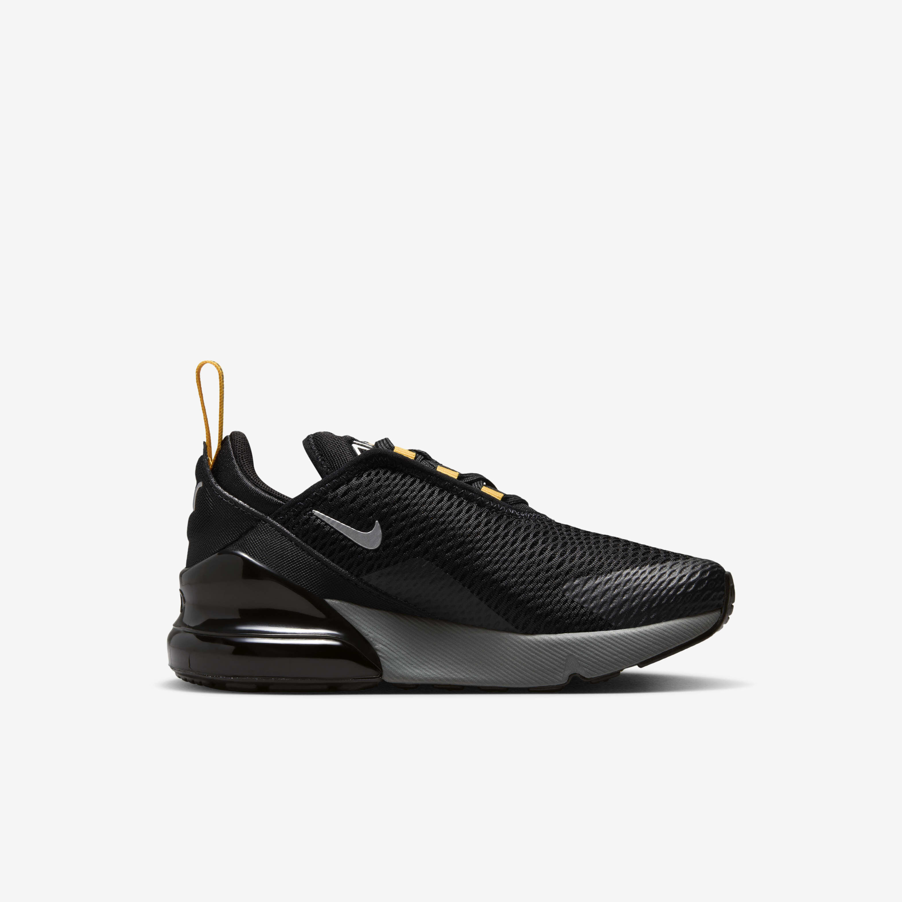 Buy Nike Air Max 270 Younger Kids Shoes Black University Gold Smoke Grey Metallic Silver Nike UAE Official
