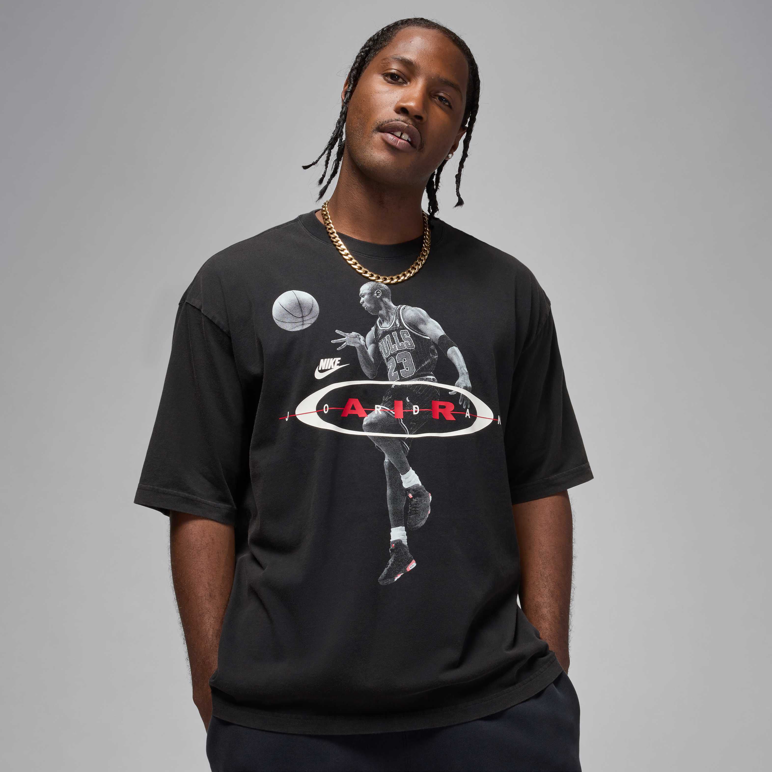 Buy Jordan Brooklyn Men's T-Shirt - Black/White | Nike UAE
