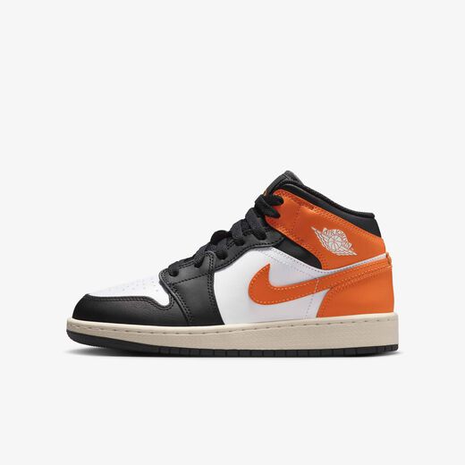Kids' Jordan Shoes Sale-JRDN, Air Jordan 1 Mid 'Black Toe Orange', Older Kids' Shoes