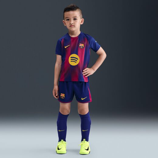 Tracksuits-Nike, F.C. Barcelona 2025/26 Stadium Home, Younger Kids' Nike Football Replica 3-Piece Kit