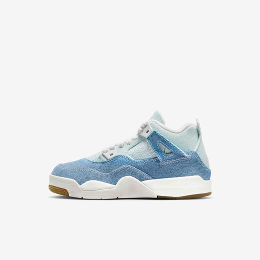 Air Jordan 4-JRDN, Jordan 4 Retro 'Worn Blue', Younger Kids' Shoes