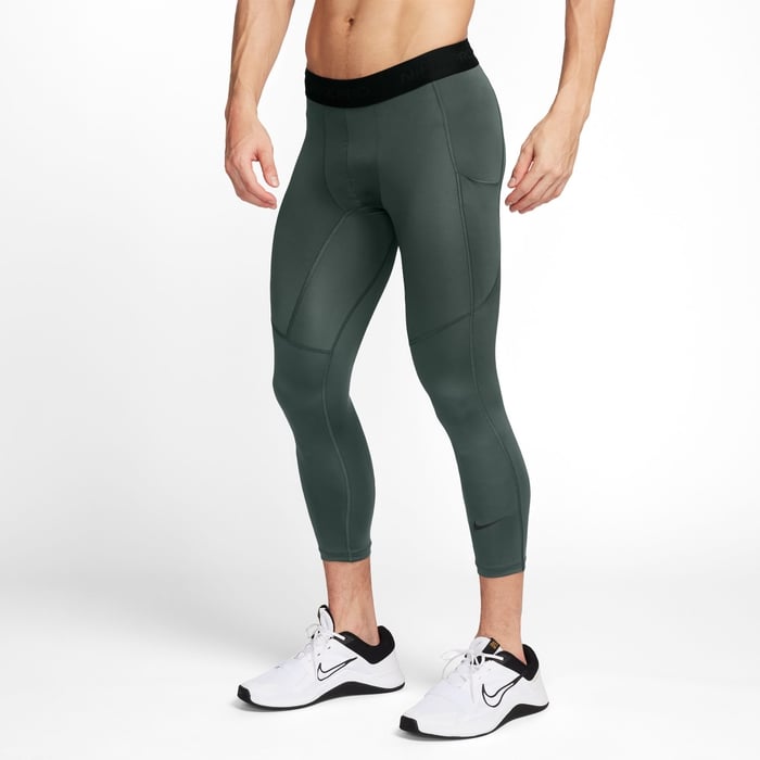 Buy Nike Pro Men's Dri-FIT 3/4-Length Fitness Tights - Vintage Green ...