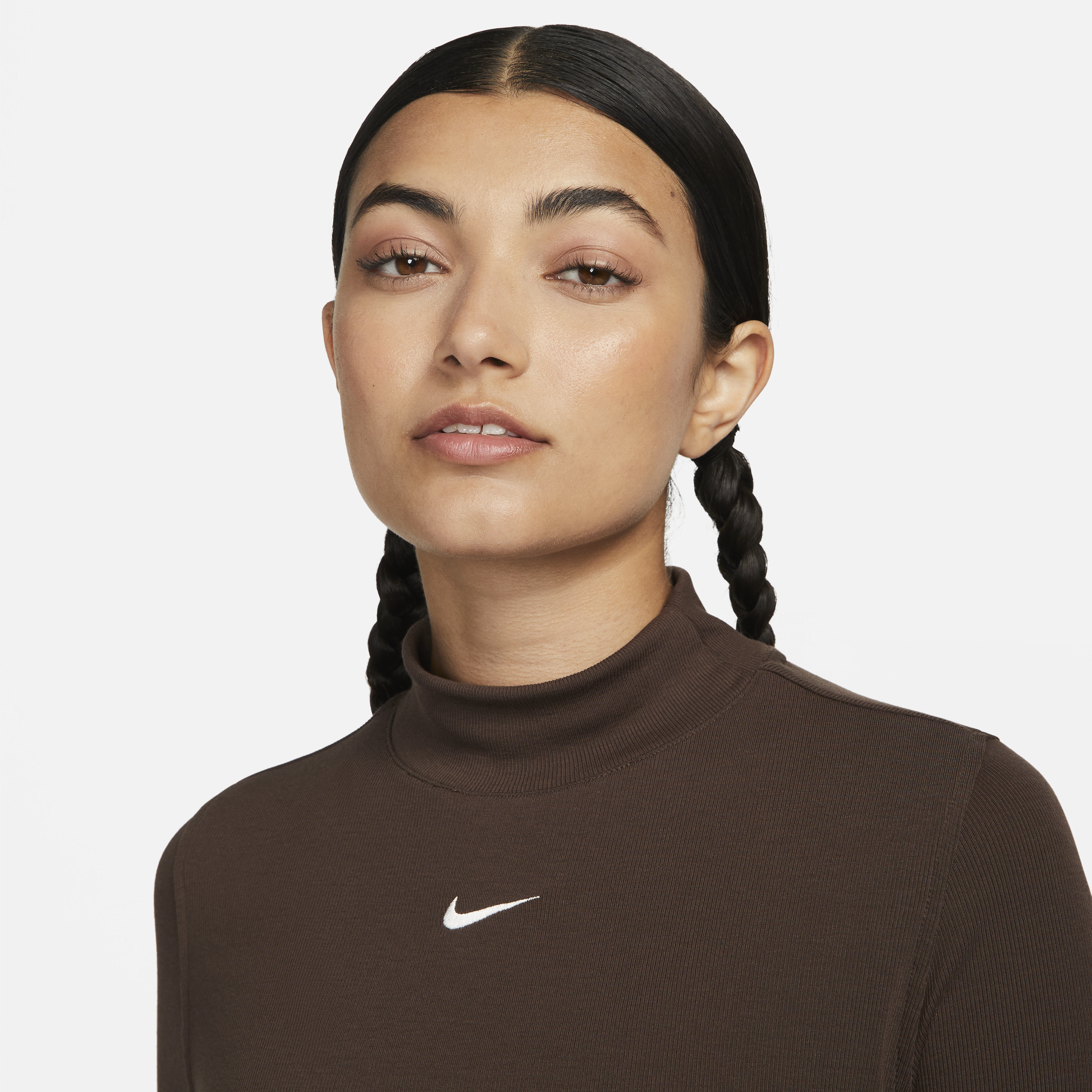 Shop Sportswear Essentials Women's Ribbed Mockneck Shortsleeve Top