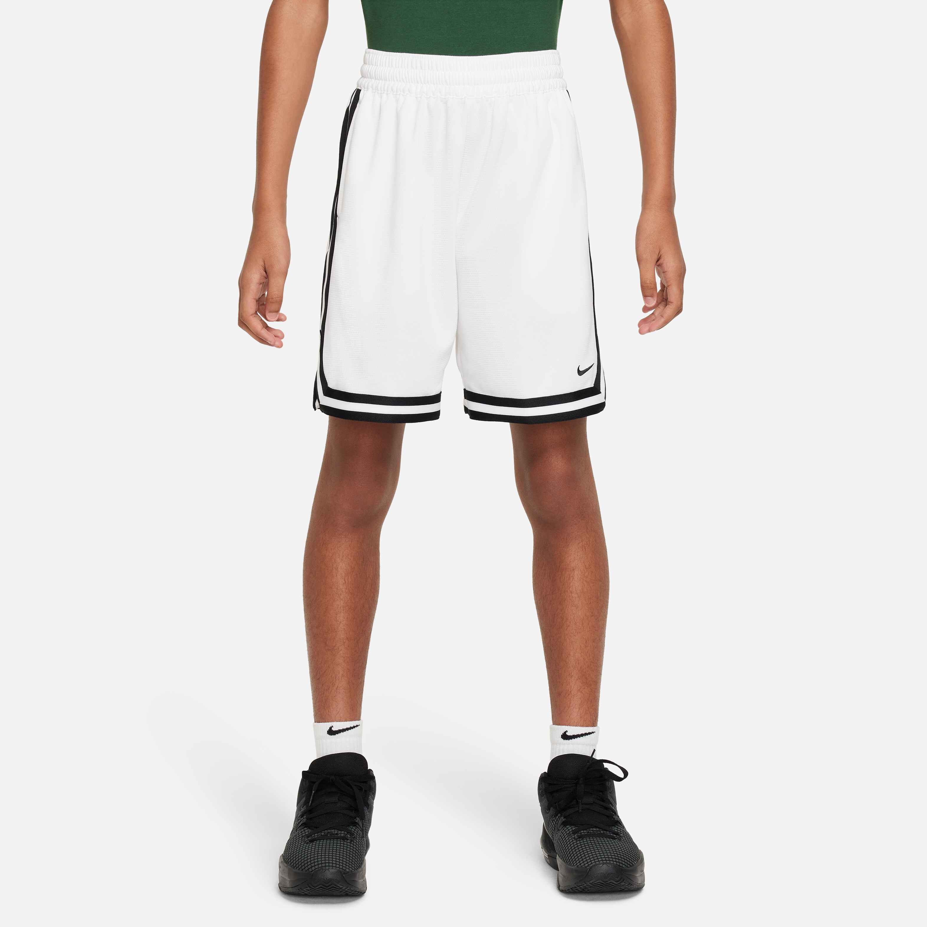 Youth white basketball shorts top
