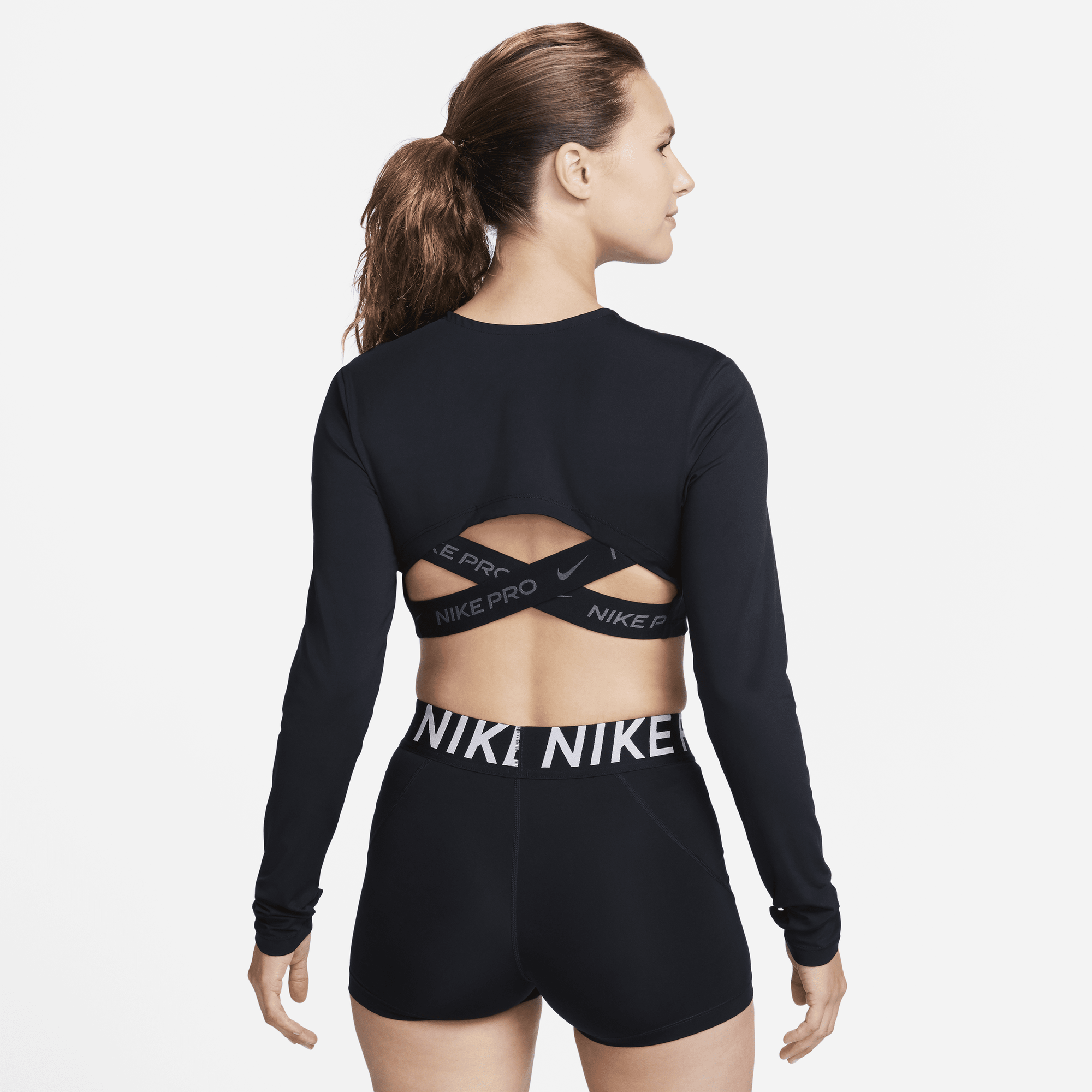 Shop Pro Dri FIT Women s Cropped Long Sleeve Top Nike UAE