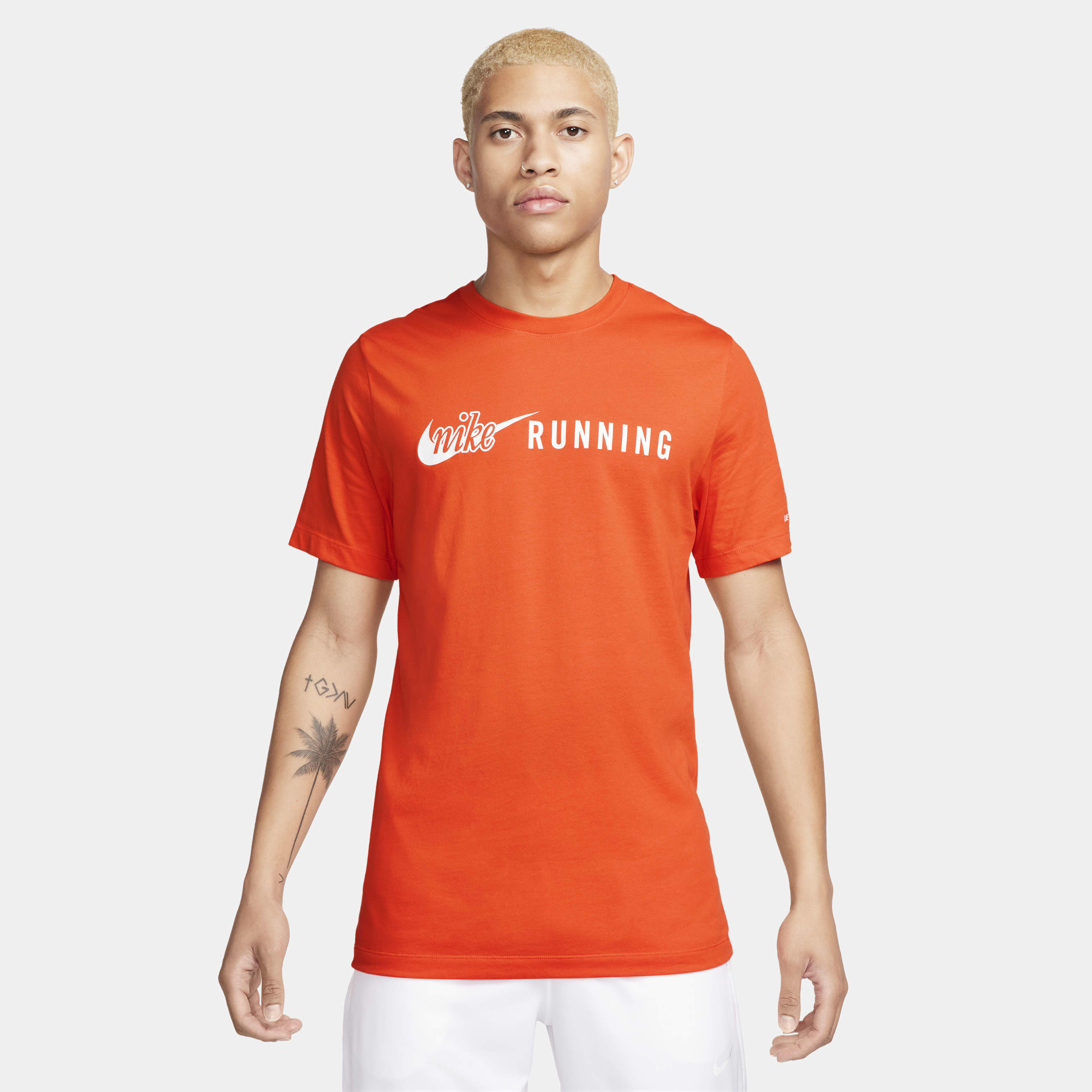 Orange nike shop running top