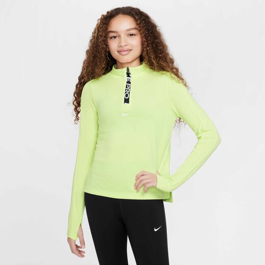 Kids' Long Sleeves Shirts-Nike, Nike Pro, Girls' Dri-FIT Long-Sleeve 1/2-Zip Top Kids' Long Sleeves Shirts-Nike, Nike Pro, Girls' Dri-FIT Long-Sleeve 1/2-Zip Top